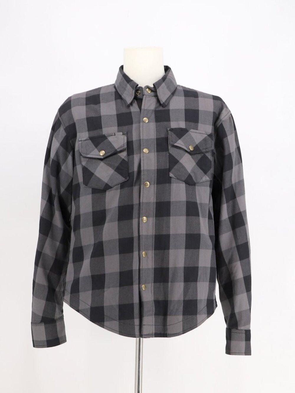 Milwaukee Leather Motorcycle Reinforced Flannel Plaid Shirt Jacket Size M